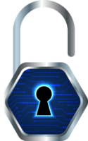 Modern Technology Padlock Crop-out png