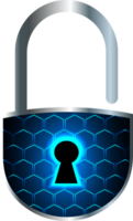 Modern Technology Padlock Crop-out png