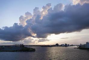 Tampa City Industrial Port Sunrise Clouds photo