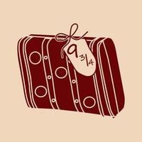 A Digital Artwork vector of an Old Retro Suitcase with tag