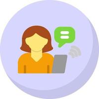 Woman Talking on Call Vector Icon Design