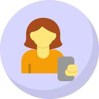 Woman Taking Selfie Vector Icon Design