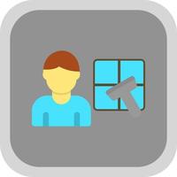 Man Cleaning Window Vector Icon Design