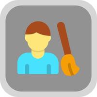 Man Sweeping Floor Vector Icon Design