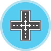 Four Way Intersection Vector Icon Design