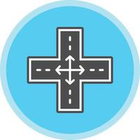 Four Way Intersection Vector Icon Design