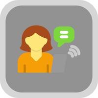 Woman Talking on Call Vector Icon Design