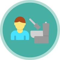 Man Cleaning Bathroom Vector Icon Design