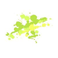 Yellow green creative banner made from paint splatter. Design element in abstract style with multicolored spots and splashes. vector