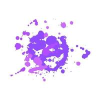 Purple creative banner made from paint splatter. Design element in abstract style with multicolored spots and splashes. vector