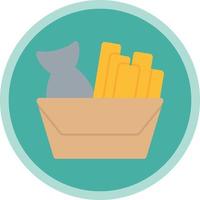 Fish And Chips Vector Icon Design