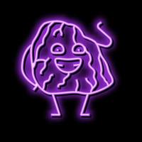 beef meat character neon glow icon illustration vector