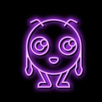 baby monster alien neon glow icon illustration vector