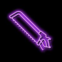 hand meat saw neon glow icon illustration vector