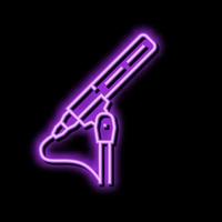 media mic microphone neon glow icon illustration vector