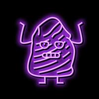 grilled meat character neon glow icon illustration vector