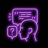 convversation customer testimonial neon glow icon illustration vector
