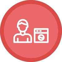 Man Doing Laundry Vector Icon Design