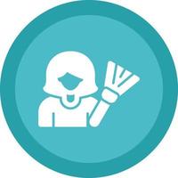 Woman Dusting Vector Icon Design