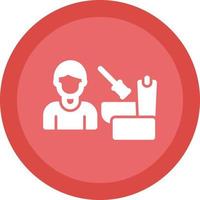 Man Cleaning Bathroom Vector Icon Design