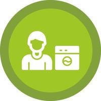 Man Doing Laundry Vector Icon Design