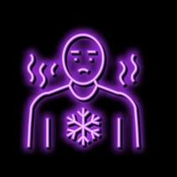 chills hiv symptom neon glow icon illustration vector