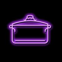 food pot cooking neon glow icon illustration vector