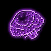 broccoli vegan neon glow icon illustration vector