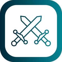 Sword Fighting Vector Icon Design