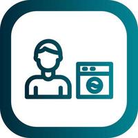 Man Doing Laundry Vector Icon Design