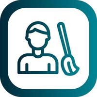Man Sweeping Floor Vector Icon Design