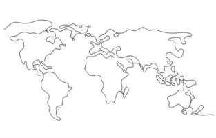 One Stroke Art World Map vector