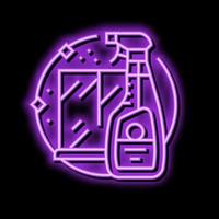 glass cleaner detergent neon glow icon illustration vector