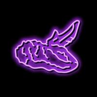 wing fried chicken neon glow icon illustration vector