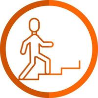 Person Climbing Stairs Vector Icon Design