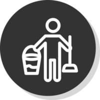 Cleaning Man Vector Icon Design