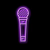 speak mic microphone neon glow icon illustration vector