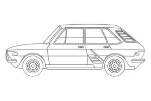 Black and white car coloring page vector
