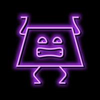 trapezoid geometric shape character neon glow icon illustration vector