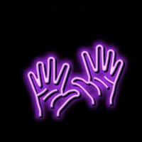 ten number hand gesture neon glow icon illustration vector
