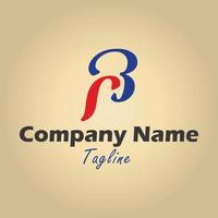 Stylish and colorful Letter B logo, monogram, blue and red for fashion industry vector