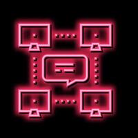 network computer users communication neon glow icon illustration vector