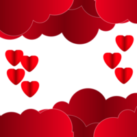 red balloon hearts frame  wish valentine day png