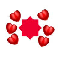röd ballong hjärtan ram önskar valentine dag png