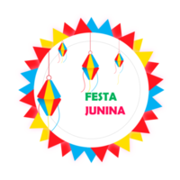 festa junina con fiesta banderas, papel linterna