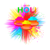 gelukkig holi festival ontwerp met spatten kleur png