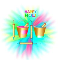 Happy holi festival design with splashing color png