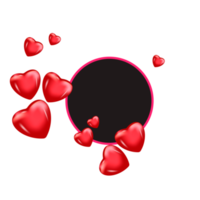 red balloon hearts frame  wish valentine day png