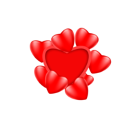 rojo globo corazones marco deseo enamorado día png