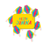 festa junina med fest flaggor, papper lykta png